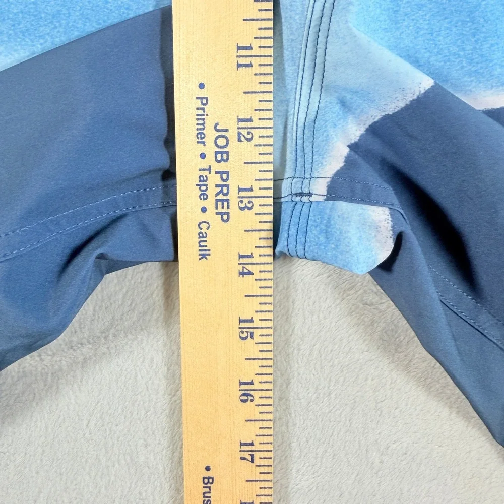 Quiksilver Mens Boardshorts Size 38 Blue Red Fade Stripe Swim‎ Trunks 19